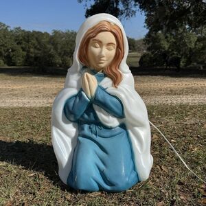 Vintage Mary Lighted Blow Mold General Foam Plastics Nativity Christmas Decor